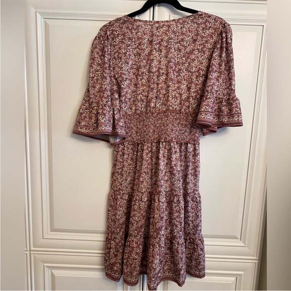 NWOT MAX STUDIO SIZE MEDIUM BOHEMIAN STYLE MINI DRESS in PURPLE and BROWNS - Picture 6 of 7